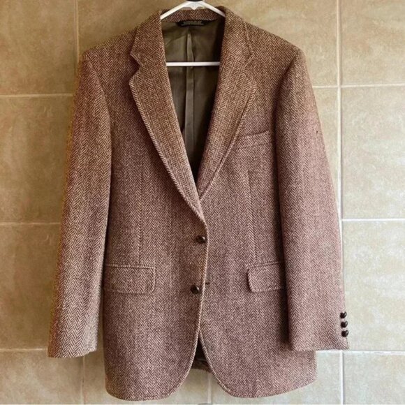 Vintage Adam’s Row Harris Tweed Wool Blazer Jacket Sports Coat Size 42R - Picture 5 of 13